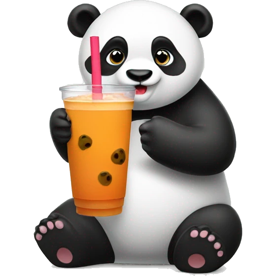 Panda drinking boba tea emoji
