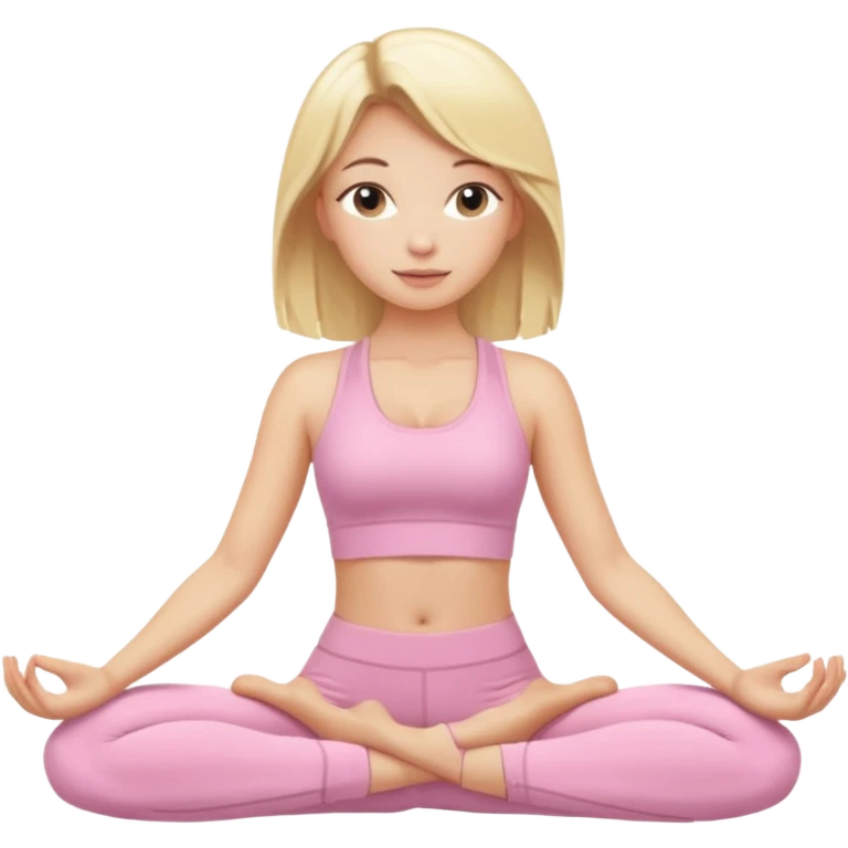 Yoga Blonde Girl With Light Pink Clothes emoji