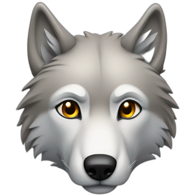 Tete de loup qui regarde a droite emoji