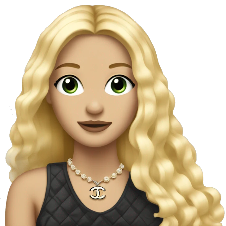 A pretty blonde girl with Chanel and long hair emoji