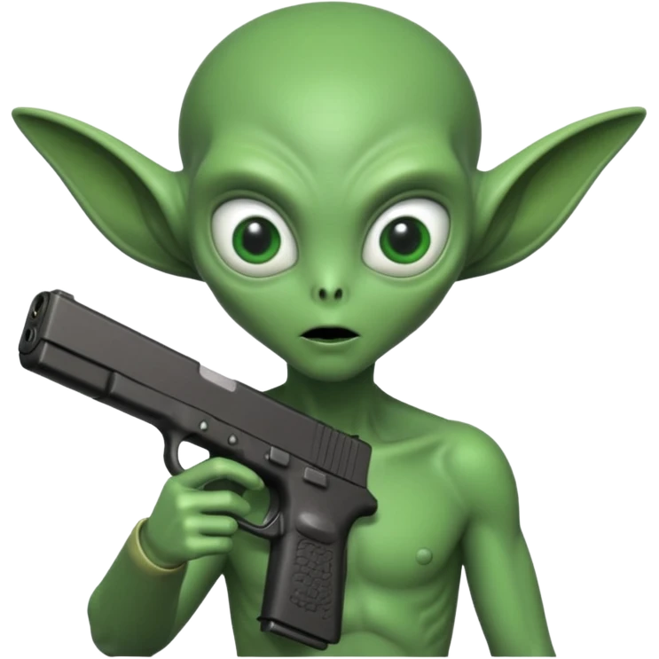 Alien with glock emoji