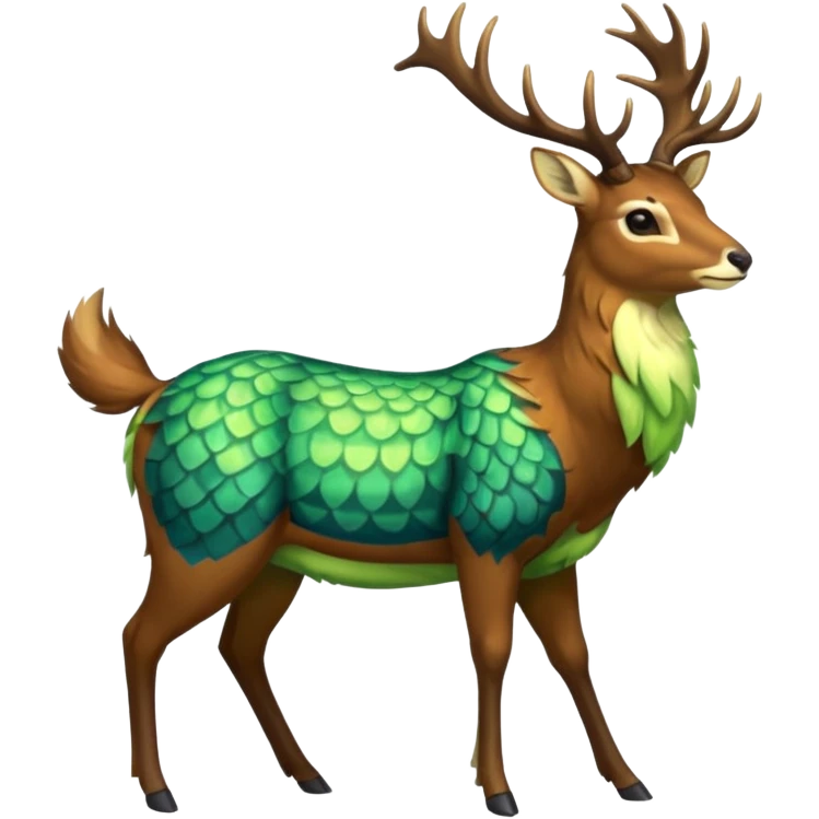 Sawsbuck-Helioptile-Amaura-Virizion-fusion (full body) emoji
