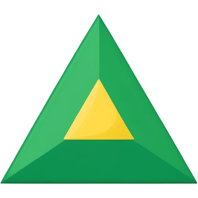 Emoji-style triangular flag, bright green, flat design, no folds or shading, simple and clean, minimalistic, centered on plain white or transparent background, high resolution emoji