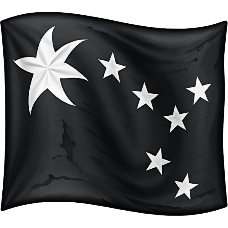 Black flag with a white E in the middle with 13 stars surrounding it emoji