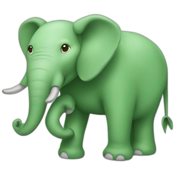 A green elephent emoji
