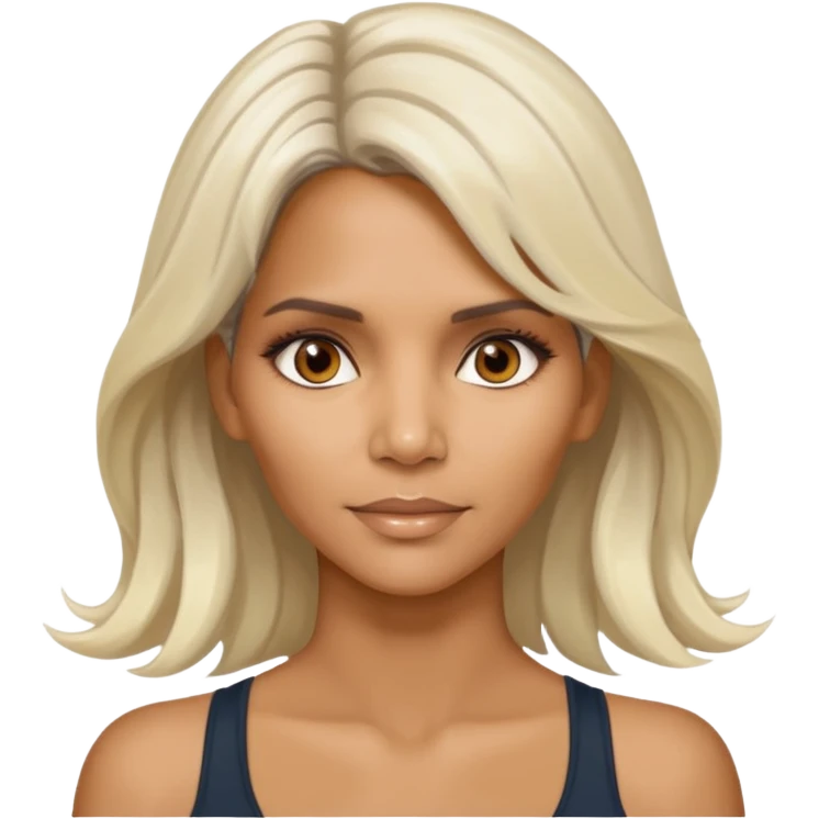 Halle Berry with long platinum blonde hair  emoji