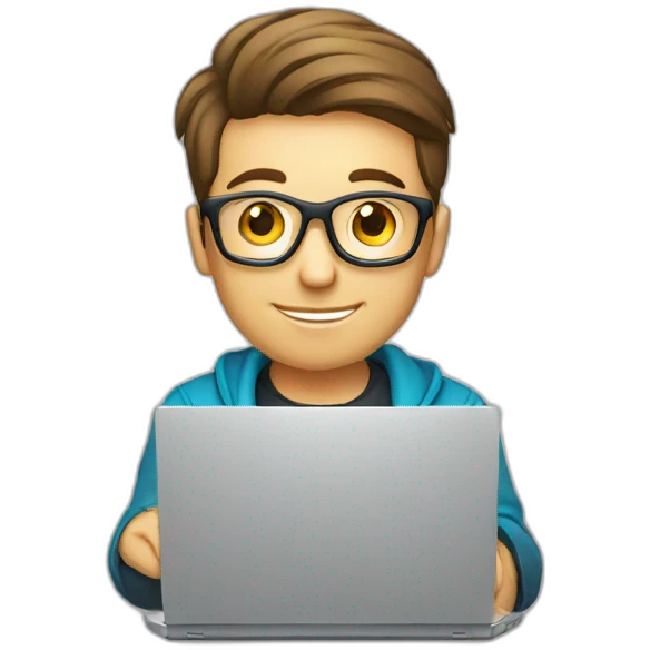 android programmer young man logo laptop emoji