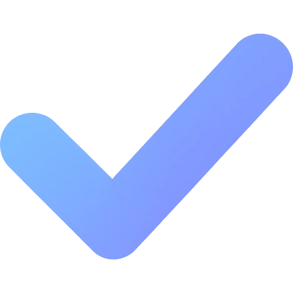 checkmark icon, blue and purple gradient emoji