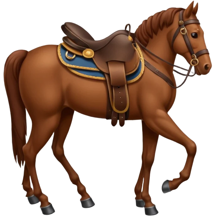 Horse with Cossack saddle emoji