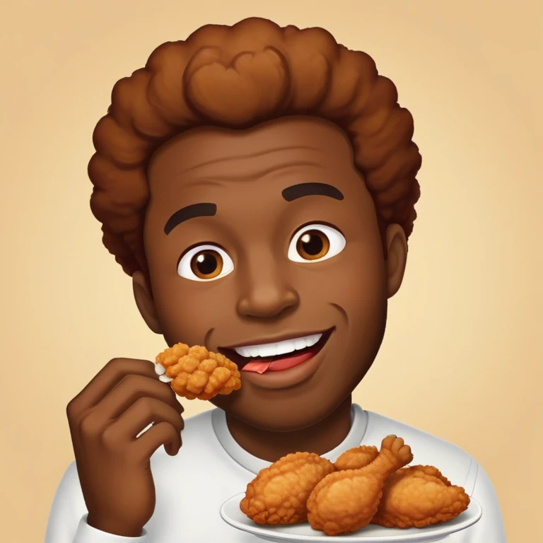 black man chomping on chicken emoji