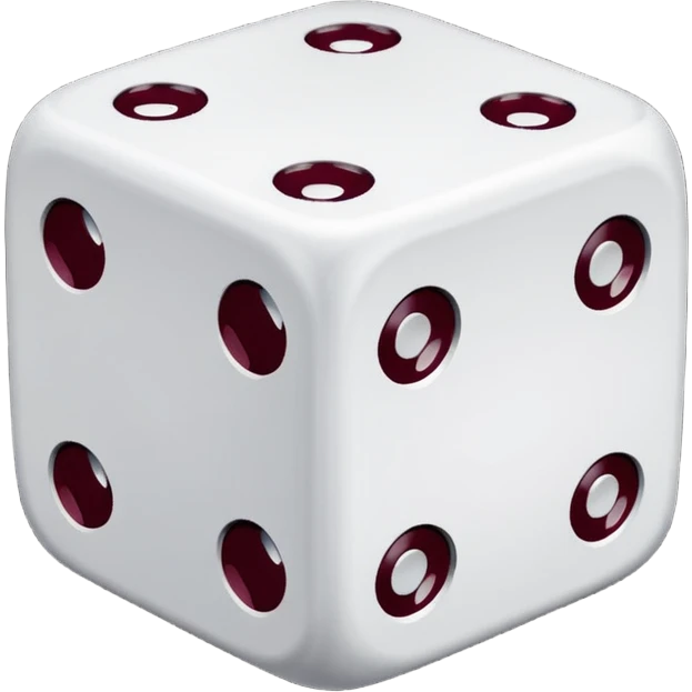 two dices in with burgundy details emoji