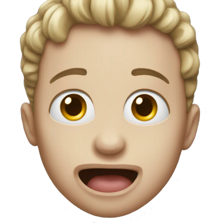 Looking up with tongue out emoji