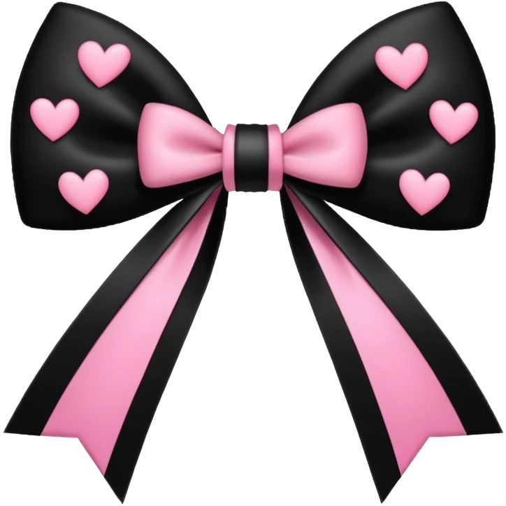 BLACKPINK-inspired gothic bow ,  hearts, black and pink, cute,  emoji
