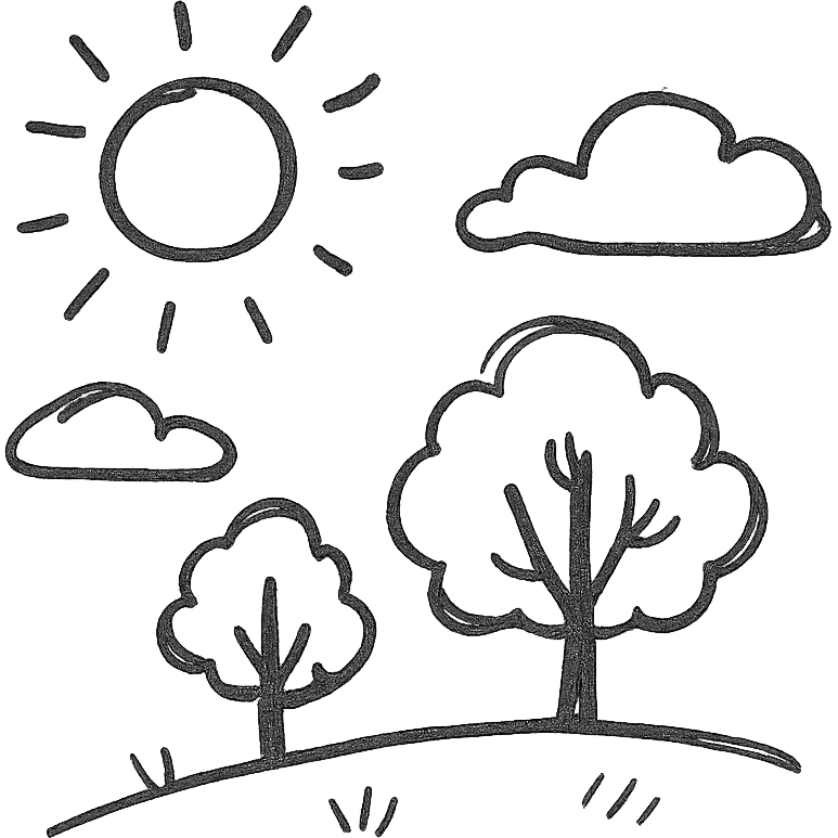 A sunny day with trees, sky, and clouds emoji