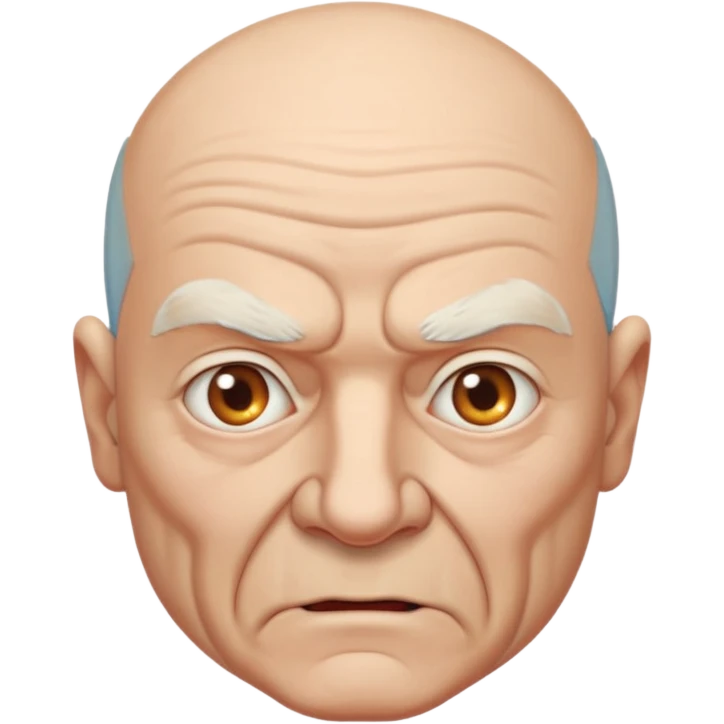 aggressive elderly man, bald head emoji