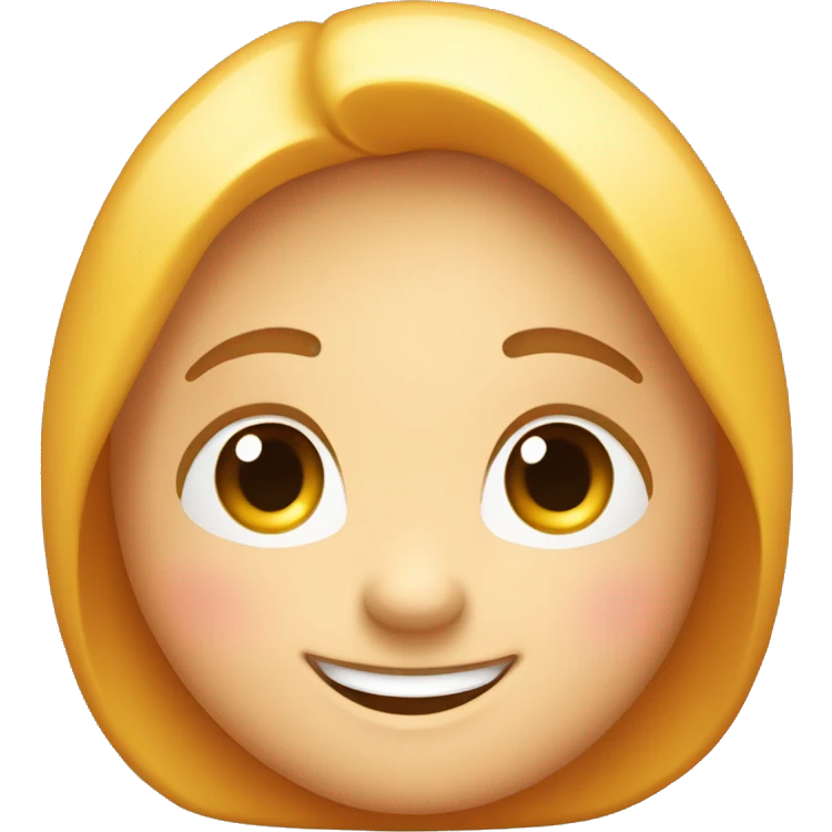 Create an emoji with a bright, playful smile, blushing cheeks, and twinkling eyes, radiating warmth and charm.  emoji