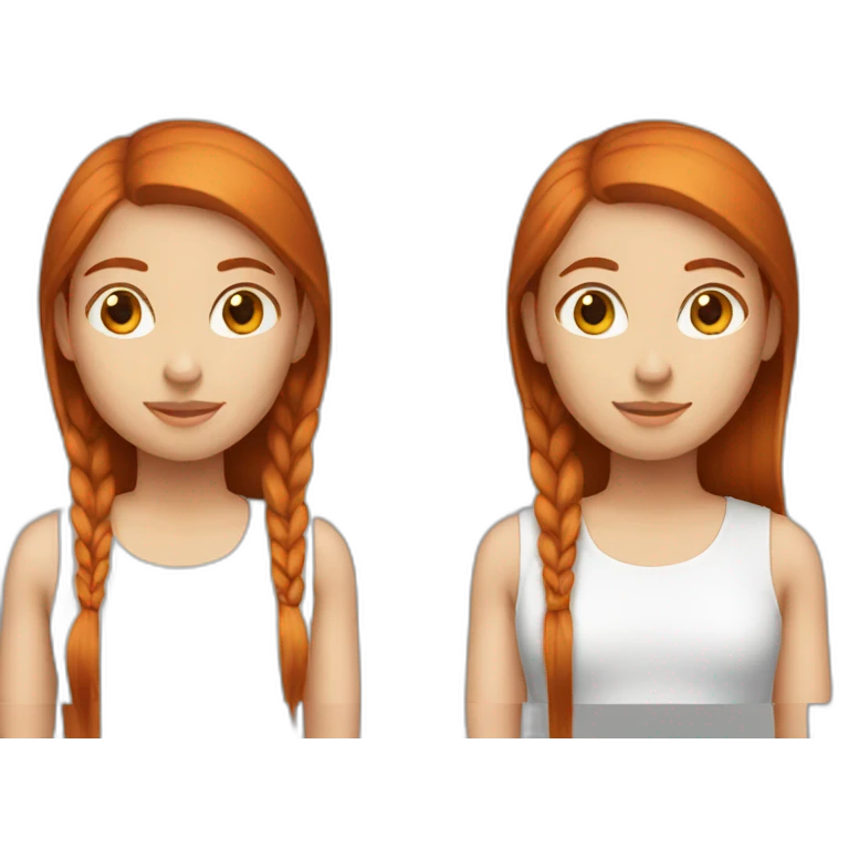 Girl long straight redhead emoji