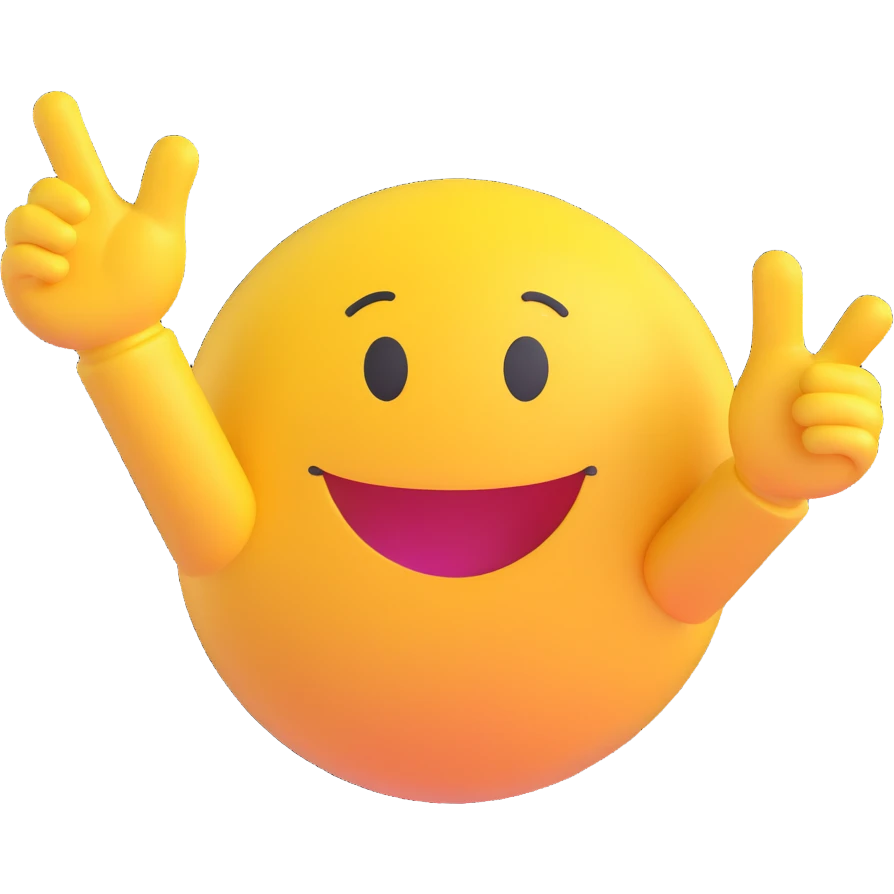 3D smiley emoji, round shape, saluting hand, with the text "respect" emoji