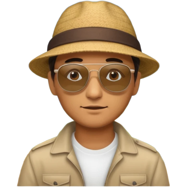 man looking a landscape emoji