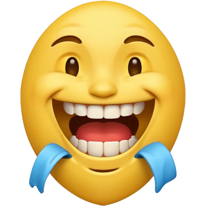 A normal emoji laughing with broken teeth emoji