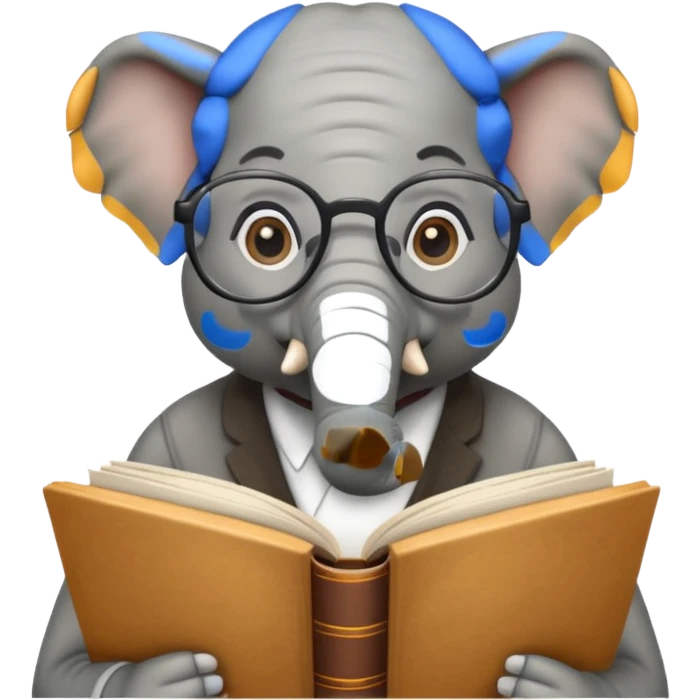 elefante estudioso emoji