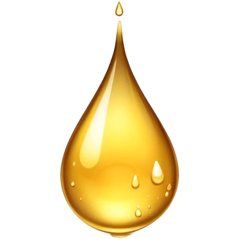 a drop of golden shimmering oil emoji