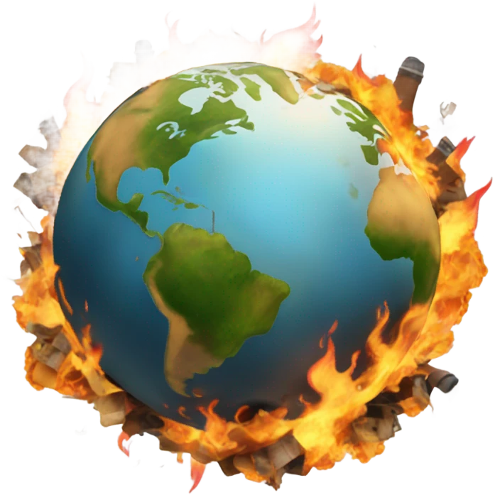 Earth is a dumpster fire emoji