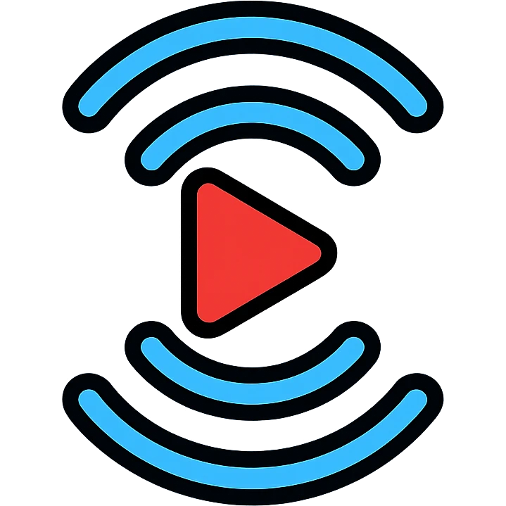 stream icon, bold, vibrant, with a sense of motion, tech-inspired emoji