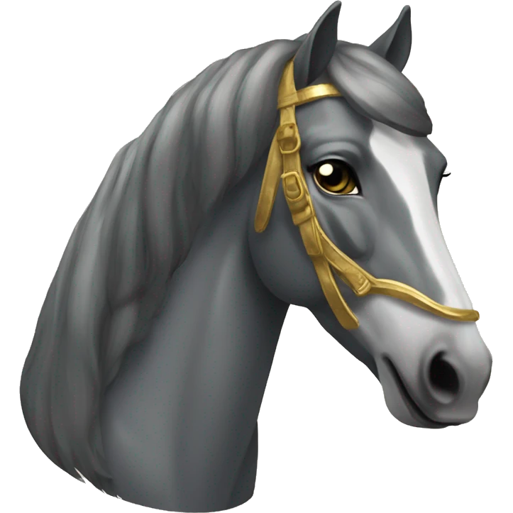 Gilded saddle vintage piebald dark gray horse face gilded robes emoji