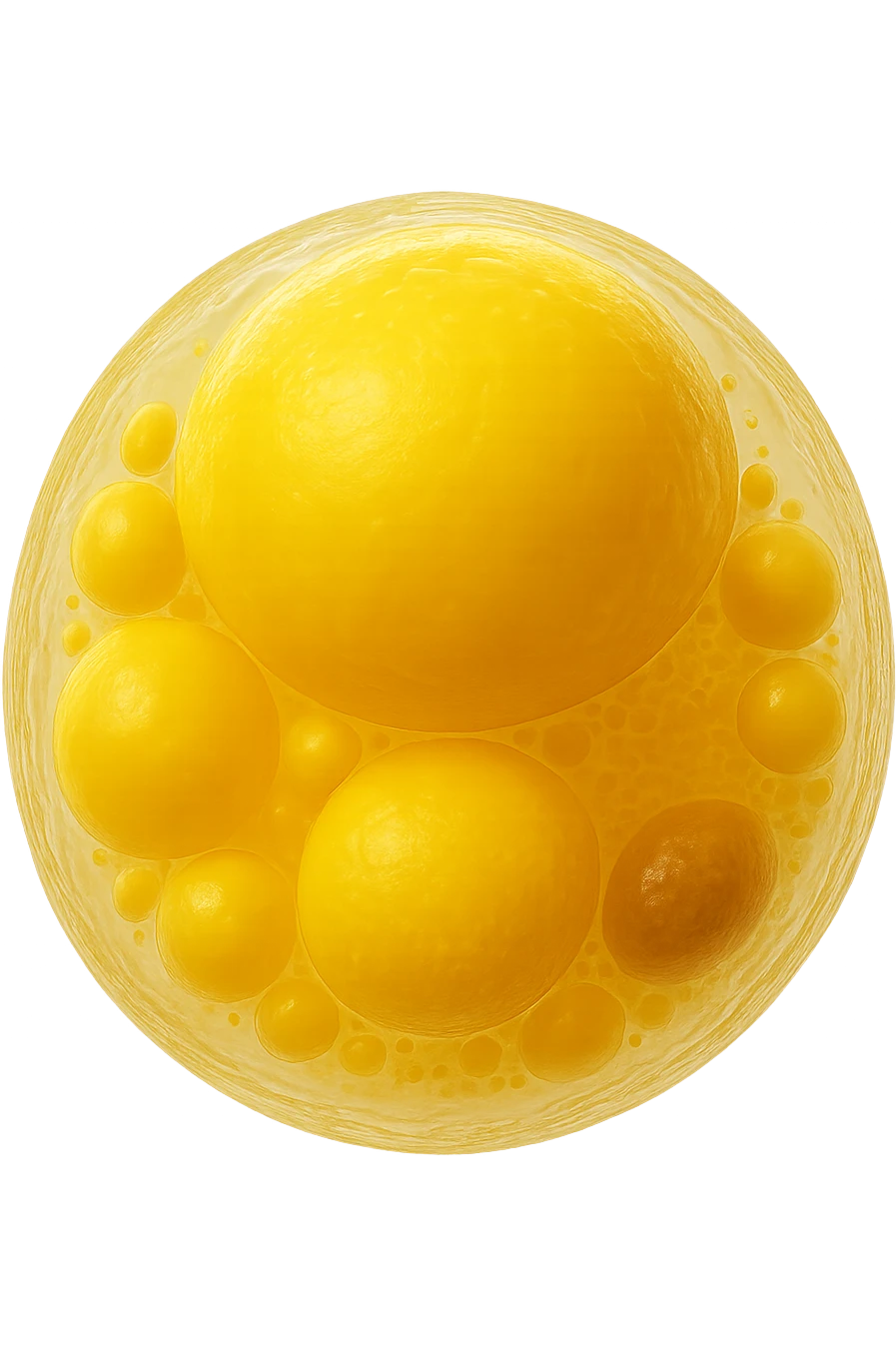 adipocita giallo (cellula di grasso anatomica realistica in 3d) emoji