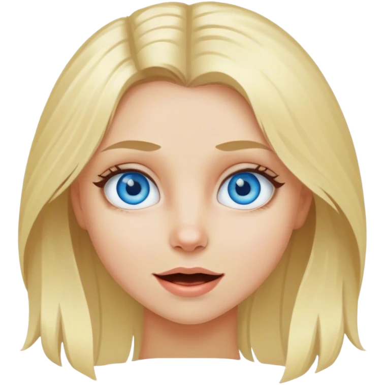 Crazy blue eyed blonde hair girl emoji