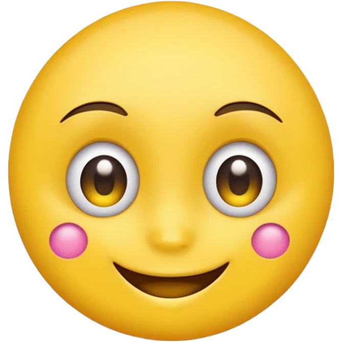 Yellow emoji face with cute eyes and bindi emoji