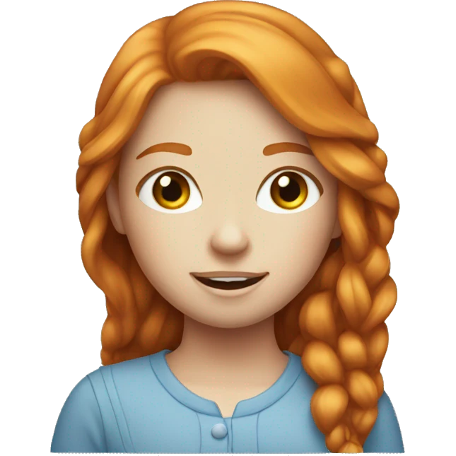 pretty ginger girl with blue eyes emoji