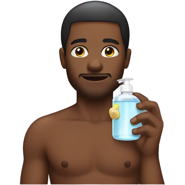Black man with baby oil emoji