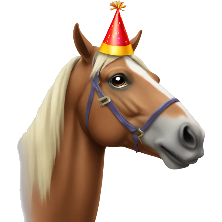 Horse with a party hat emoji