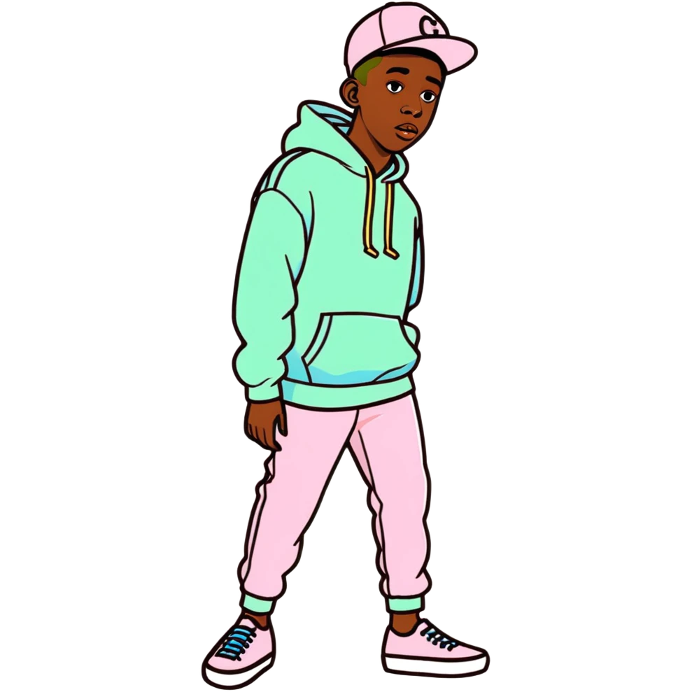 Tyler the Creator wearing his pastel CHROMAKOPIA outfit emoji