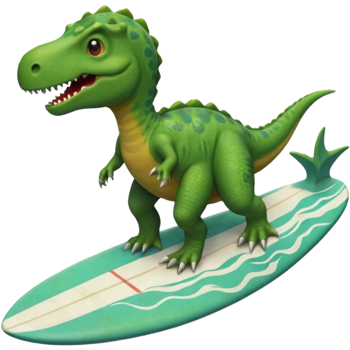 surfing dinosaur emoji
