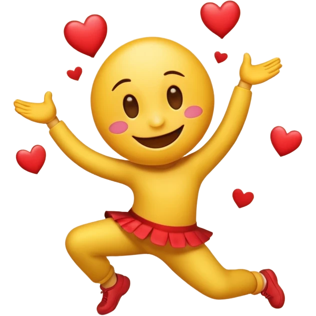 Motion dancing Valentine smiley emoji  emoji