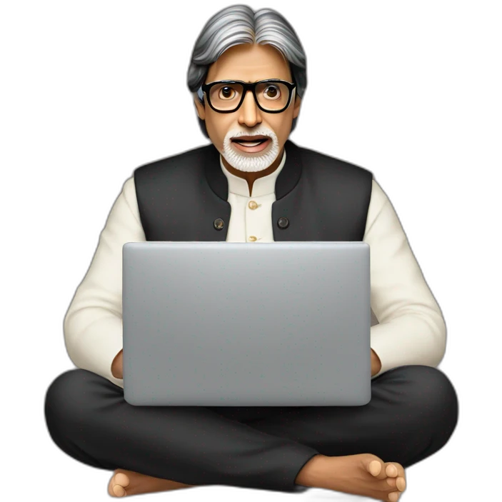 amitabh bachhan with laptop emoji