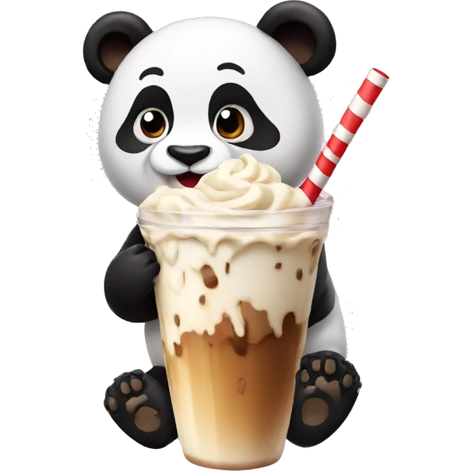 Panda drinking a milkshake emoji