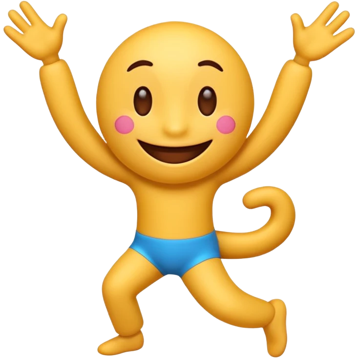 A cute 3D emoji of the English letter 'A' with cartoon arms and legs, dancing happily. Vibrant colors, expressive eyes, smiley face, high quality, white background, sticker style, glossy finish. emoji