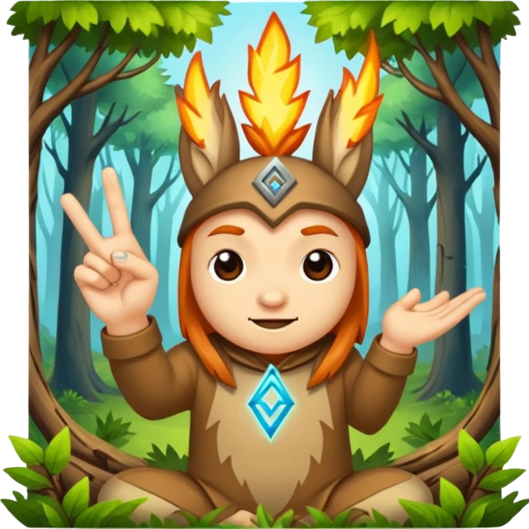 woodland spirit snapping fingers with spark rune emoji