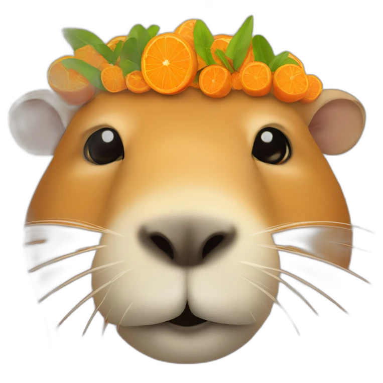 Capybara face with orange on head emoji
