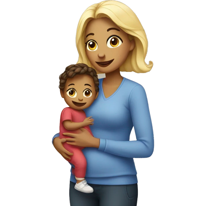 Mom with toddler  emoji
