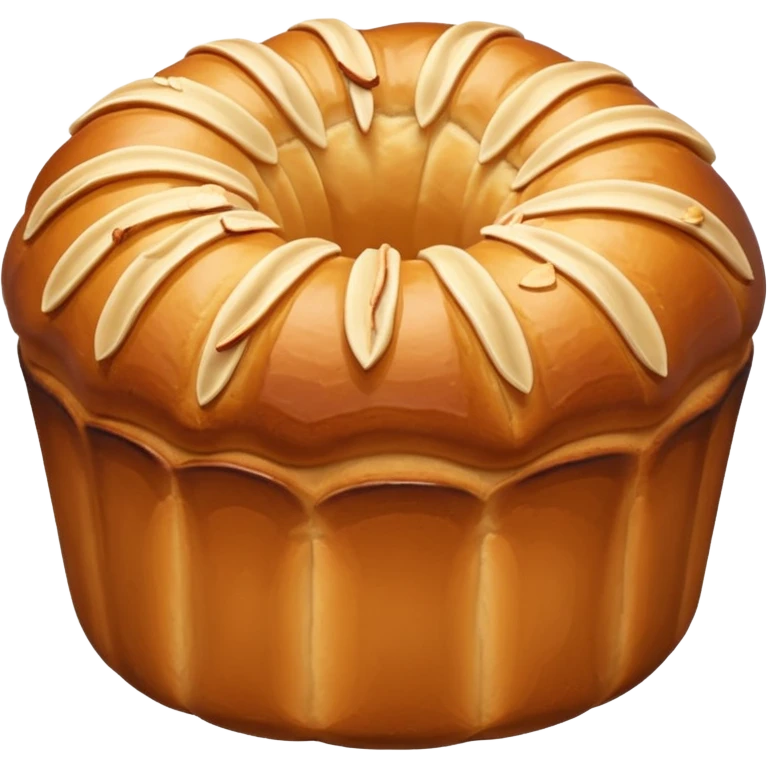 Alsacian kougelhopf with almonds on the top. The base is a bit larger than the top part emoji