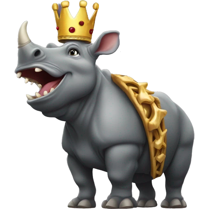 Rhinocéros portant une couronne d’empereur emoji