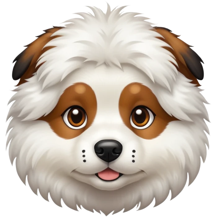 White dog with black and brown spots  emoji