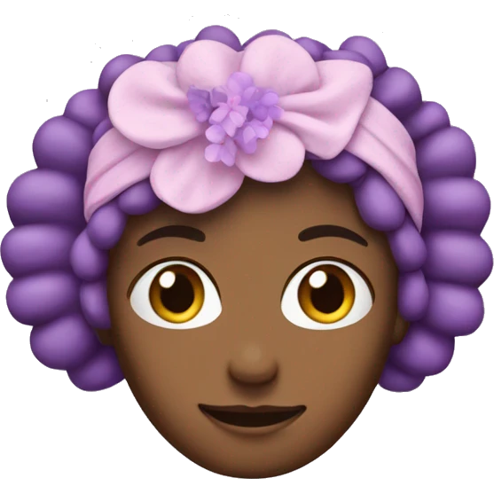 Pink head band with lavender in it emoji