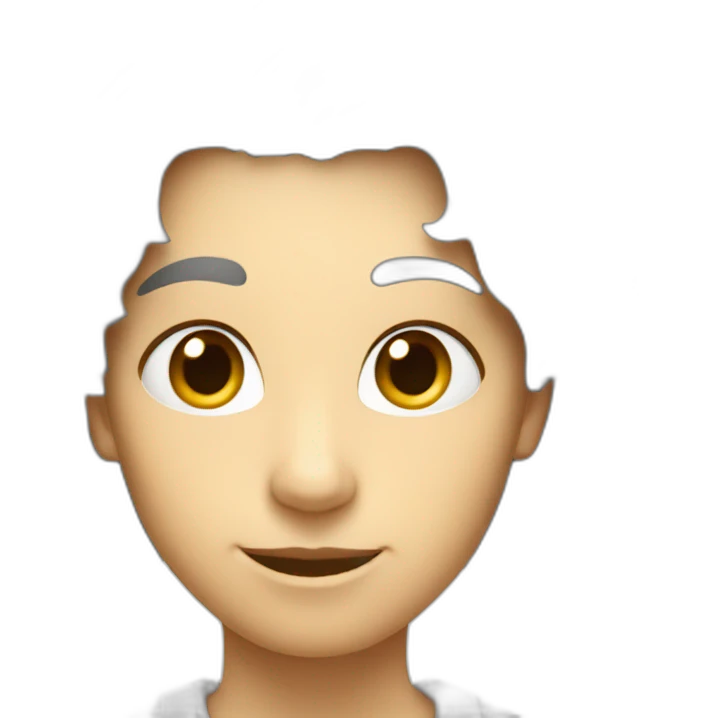 Chat gris et blanc assis emoji