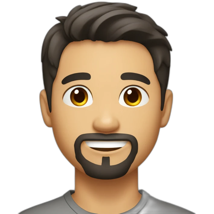 young smiling philippin guy with dark short hair and beard goatee emoji